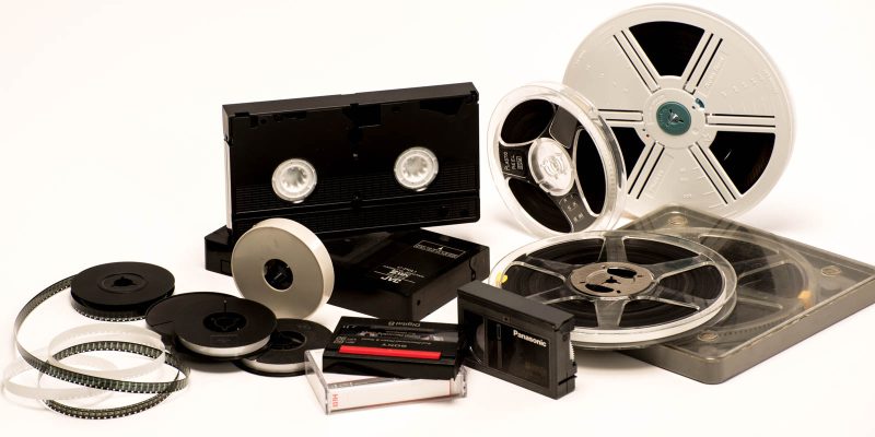 Cine films, VHS cassettes and media